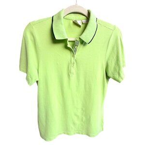 EP Pro Womens Lime Green Golf Polo Shirt Size Medium Short Sleeve Tenniscore Top